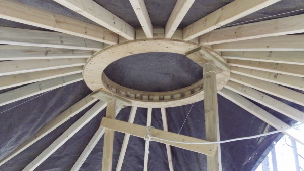 Roof ring with temporary supports in place...
