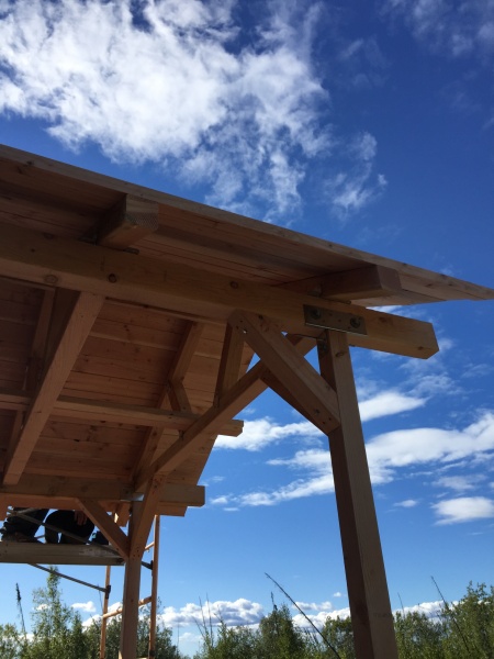 Roofing is 2 X 6 laid side by side on roof.
roof covering will be 18 gauge vinyl.