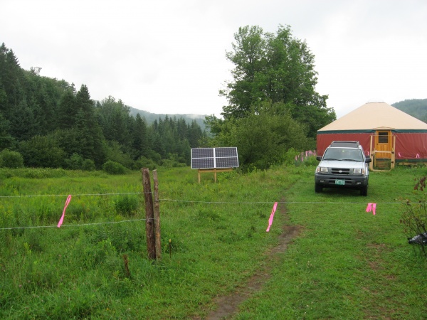 Solar Panels west of yurt.
