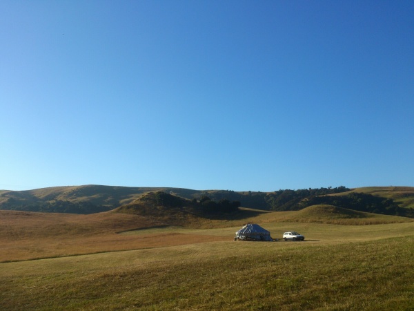 South Island of New Zealand, near Dunedin. I'm living here full-time on a farmer's hay-field.