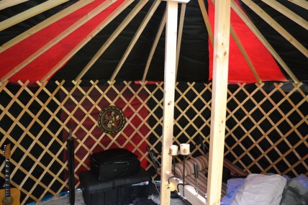 The inner walls were later covered in a creme muslin material to lighten up the inside.