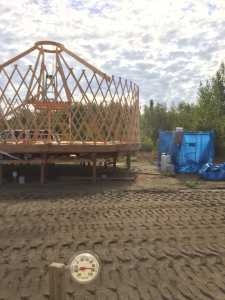 The lattice is in place and poles are ready

Notice the Alaskan Summer Temperature!!