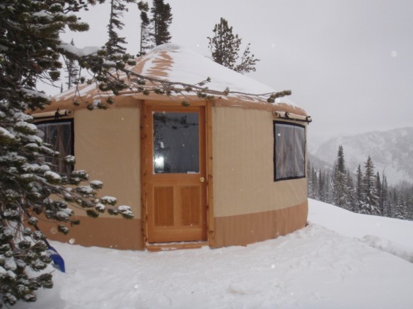 The Mt. Zimmer yurt operated by Beartooth Powder Guides, SW Montana.