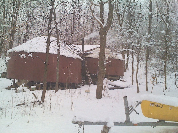 The warmth inside my yurts felt so good on days like this~ with my wood stove could get temp to 80 degrees while freezing outside