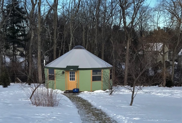 This 18-Wall Yurt Cabin serves as a massage studio in New Hampshire. What business would you put in a Yurt Cabin?