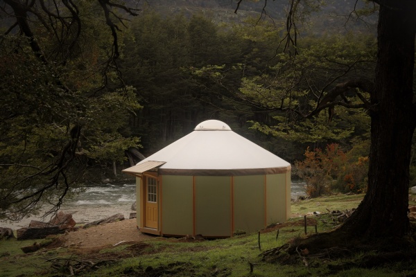 This lucky 14-Wall Yurt Cabin was shipped to Patagonia, Chile where it lodges fly fishing guests.