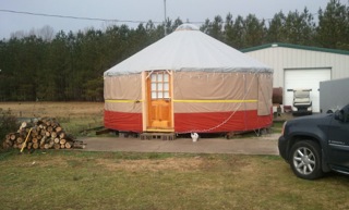 This Yurt will fit on the foundation. We built it in NC and hauled it up last year.