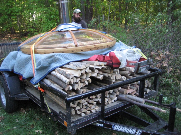 Two Girls Yurts arriving for the raising!