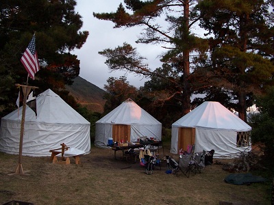 Yurt camping in Big Sur