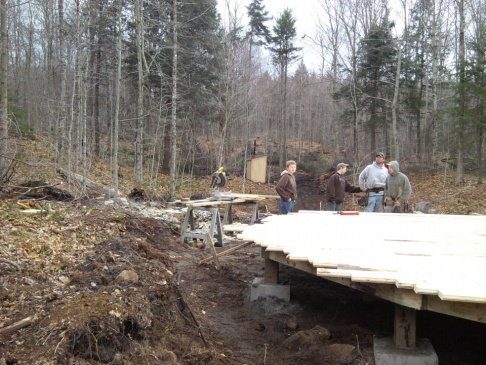 Yurt deck construction.