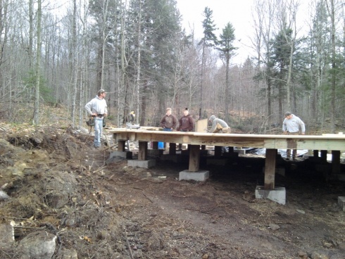 Yurt deck construction.