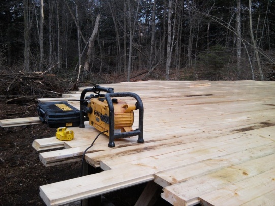 Yurt deck construction.