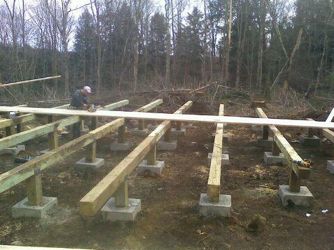 Yurt deck construction.