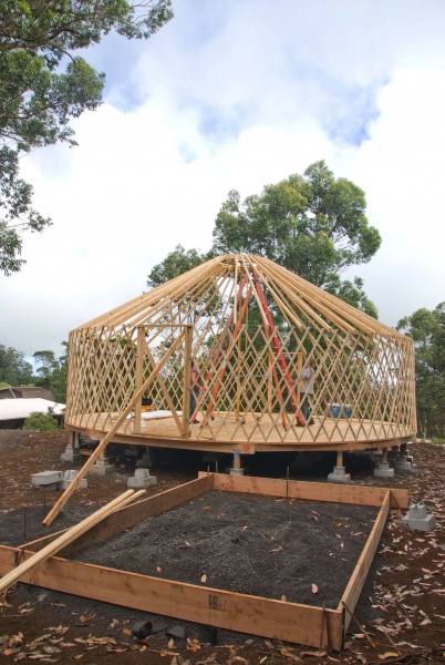 Yurt frame in Ahualoa