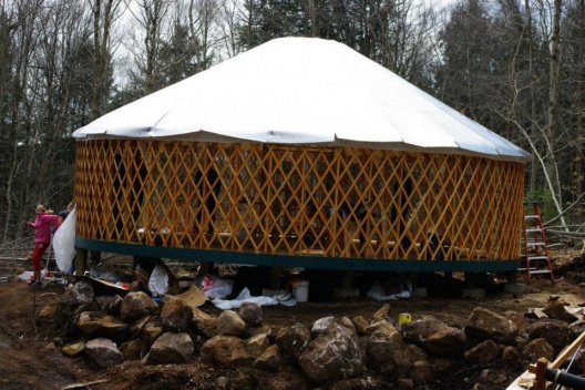 Yurt insulation on just the roof.