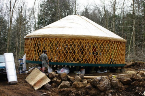 Yurt roof insulation.