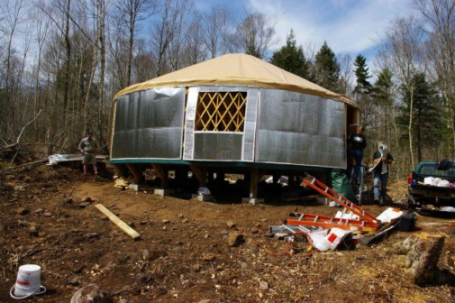 Yurt side insulation.