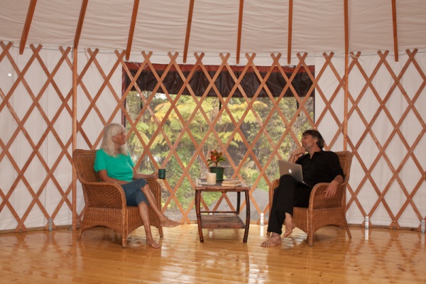 Yurts of Hawaii office, roll up wall