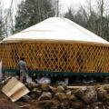 Yurt roof insulation.