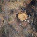 Aerial shots of the yurt.