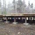 Yurt deck construction from the side.