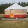 This Yurt will fit on the foundation. We built it in NC and hauled it up last year.