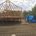 The lattice is in place and poles are ready 
 
Notice the Alaskan Summer Temperature!!