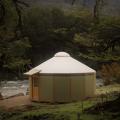 This lucky 14-Wall Yurt Cabin was shipped to Patagonia, Chile where it lodges fly fishing guests.