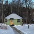 This 18-Wall Yurt Cabin serves as a massage studio in New Hampshire. What business would you put in a Yurt Cabin?