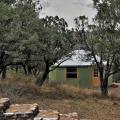 Our largest 18-Wall yurt, at 490 square feet, gets lost among the Texan landscape.