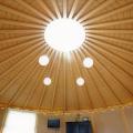 Our unique log rafters and wood ceiling, combined with wood walls, give our yurt a distinct cabin feel