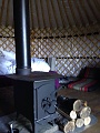 We have a basic wood burner in the Yurt.