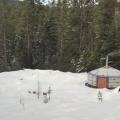 Yurt - 1st winter. Quick setup on some straw bales.