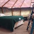 bed set up at yurt 2017