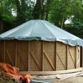 reed panel yurt half finished