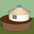 3d yurt plan w living space/storage below