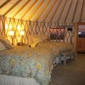 A 24' guest quarters yurt at Pro Outfitters Wild Bird Hunting Lodge, Geyser, MT.
