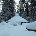 20 foot yurt in the snow