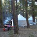 Yurt camping in Yosemite in February.
