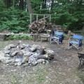 The fireplace right outside the main yurt.