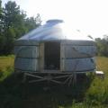 One-man tear down begins (I tore the yurt down and relocated it across my property, alone, to prove a point).