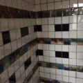 Shower - husband made the tiles. Go Len